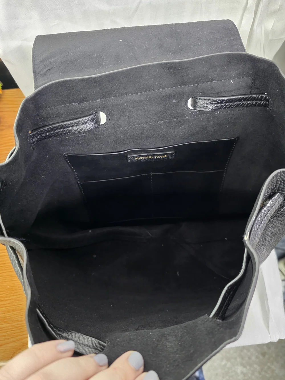Michael Kors Black Pebbled Leather Backpack